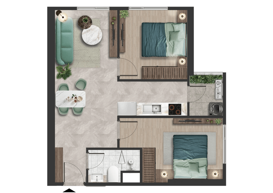 Giá bán căn hộ The Emerald 68 Bình Dương T9/2024 Căn hộ The Emerald 68 2PN + 1 (55.9 m2) giá bán chỉ từ 2.4 tỷ đồng.