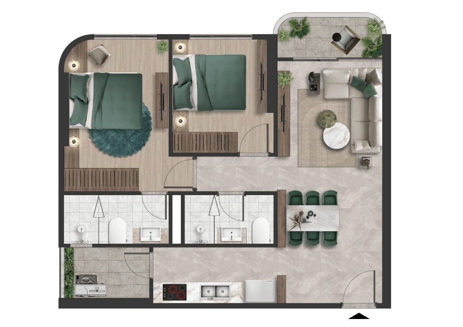 Giá bán căn hộ The Emerald 68 Bình Dương T9/2024 Căn hộ The Emerald 68 2PN + 2WC (67 m2) giá bán chỉ từ 2.9 tỷ đồng.